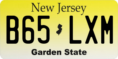 NJ license plate B65LXM