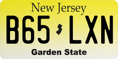 NJ license plate B65LXN