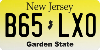 NJ license plate B65LXO