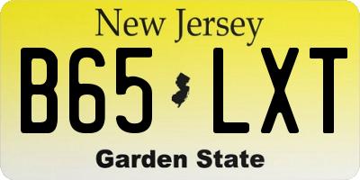 NJ license plate B65LXT