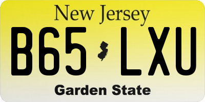 NJ license plate B65LXU