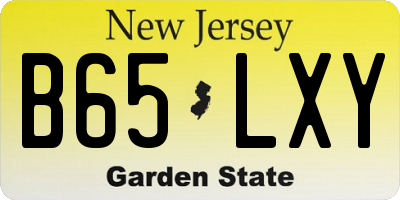 NJ license plate B65LXY