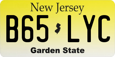 NJ license plate B65LYC