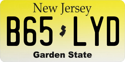 NJ license plate B65LYD