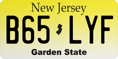 NJ license plate B65LYF