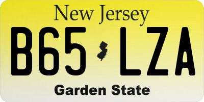 NJ license plate B65LZA