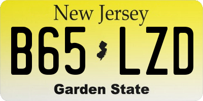 NJ license plate B65LZD