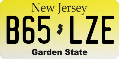 NJ license plate B65LZE