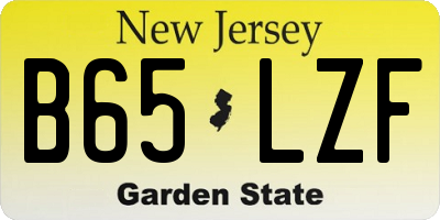 NJ license plate B65LZF