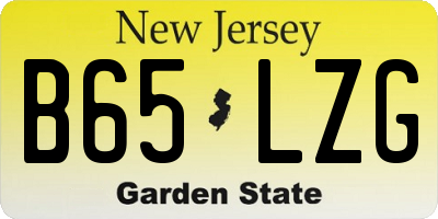 NJ license plate B65LZG
