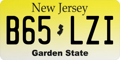 NJ license plate B65LZI