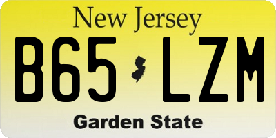 NJ license plate B65LZM