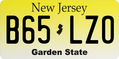 NJ license plate B65LZO