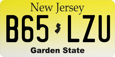 NJ license plate B65LZU