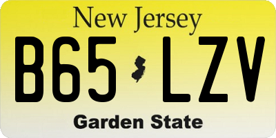NJ license plate B65LZV