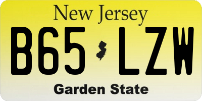NJ license plate B65LZW