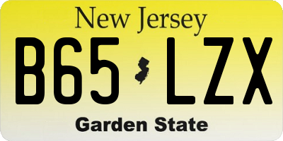 NJ license plate B65LZX