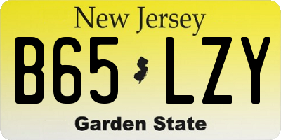 NJ license plate B65LZY