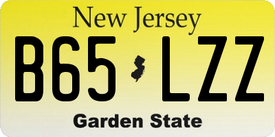 NJ license plate B65LZZ