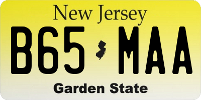 NJ license plate B65MAA