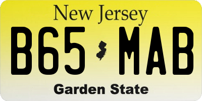 NJ license plate B65MAB