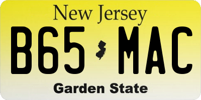 NJ license plate B65MAC