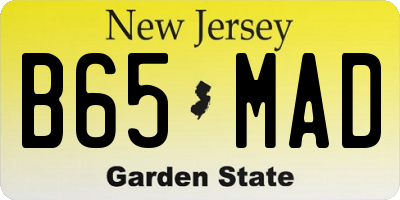 NJ license plate B65MAD