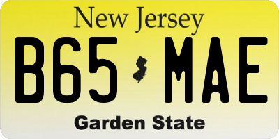 NJ license plate B65MAE