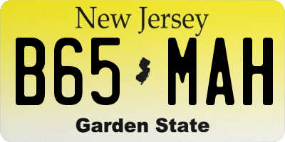 NJ license plate B65MAH