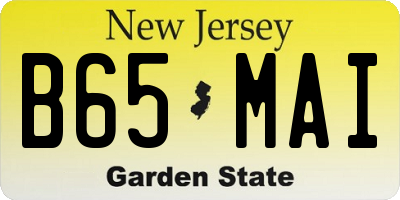 NJ license plate B65MAI