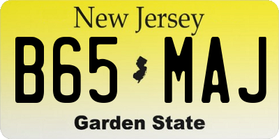 NJ license plate B65MAJ
