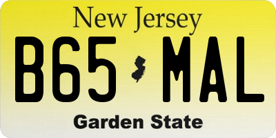 NJ license plate B65MAL