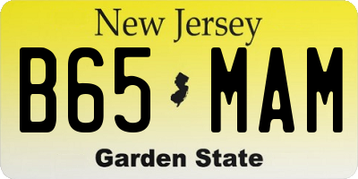 NJ license plate B65MAM