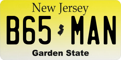 NJ license plate B65MAN