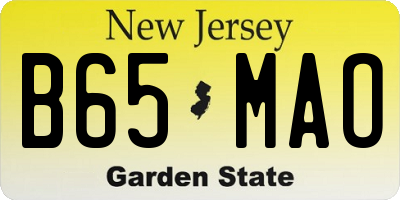 NJ license plate B65MAO