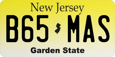 NJ license plate B65MAS