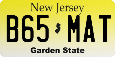 NJ license plate B65MAT