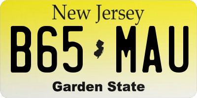 NJ license plate B65MAU