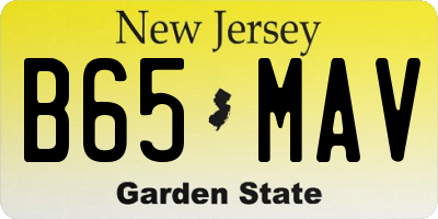NJ license plate B65MAV