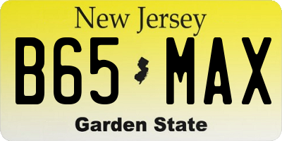 NJ license plate B65MAX