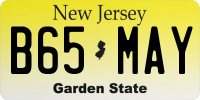 NJ license plate B65MAY
