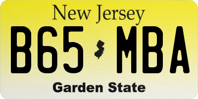 NJ license plate B65MBA