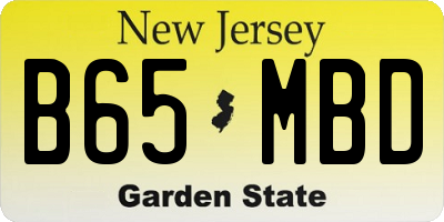 NJ license plate B65MBD