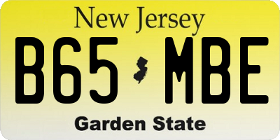 NJ license plate B65MBE