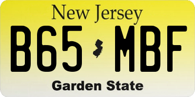 NJ license plate B65MBF