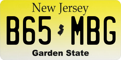 NJ license plate B65MBG
