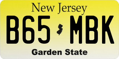 NJ license plate B65MBK