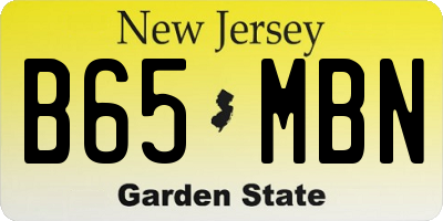NJ license plate B65MBN