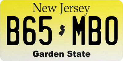 NJ license plate B65MBO