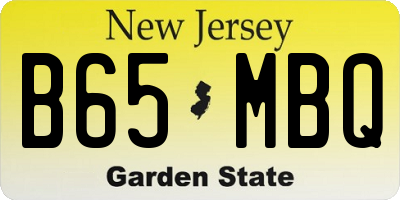 NJ license plate B65MBQ